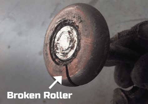 broken garage door roller replacement